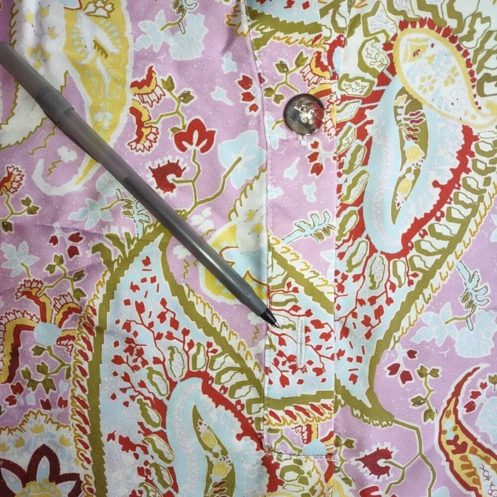 ZARA Floral Paisley Satin Kaftan Tunic Dress  Pink & Gold Women Small  Boho  NWT - Picture 13 of 14